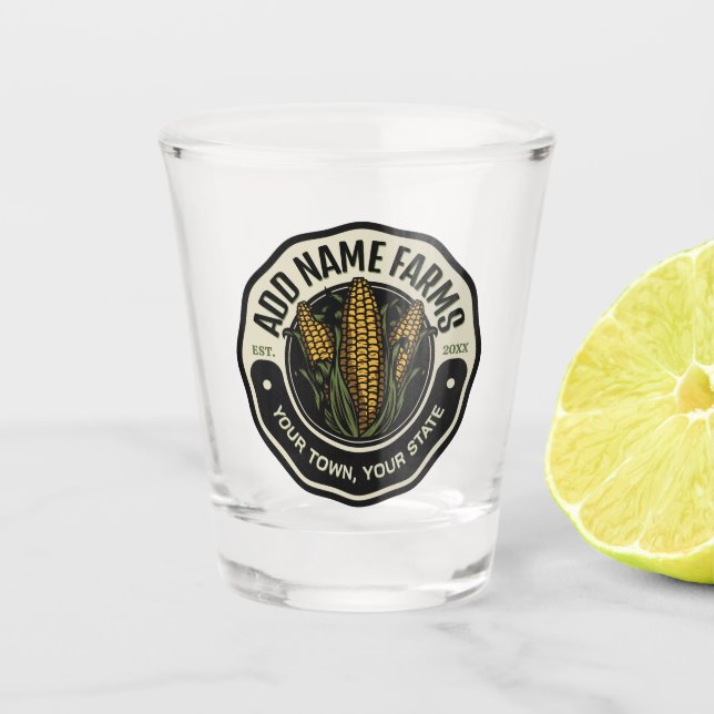 Personalized NAME Sweet Corn Garden Farm Farmer  Shot Glass (Front)