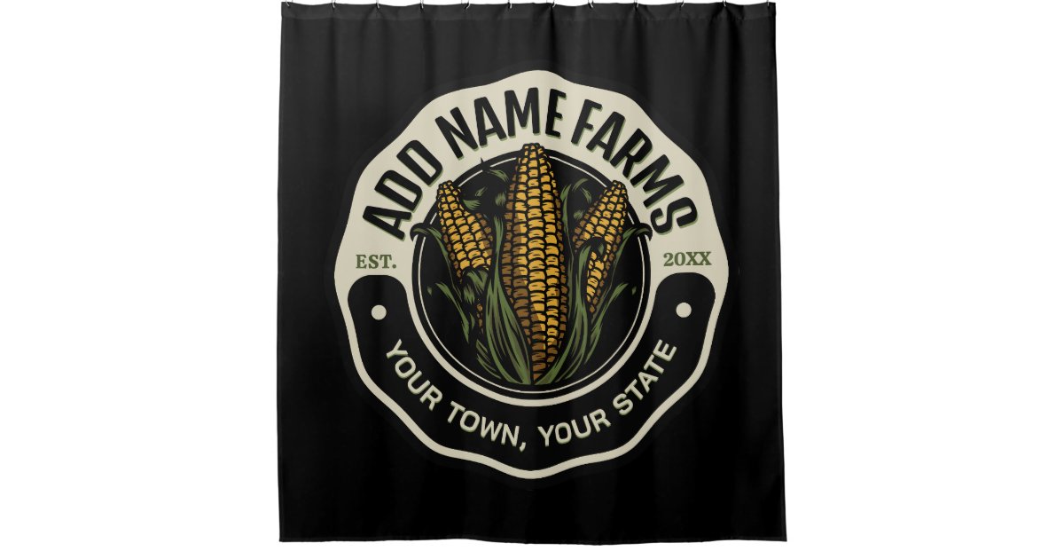 Personalized NAME Sweet Corn Garden Farm Farmer Shower Curtain Zazzle