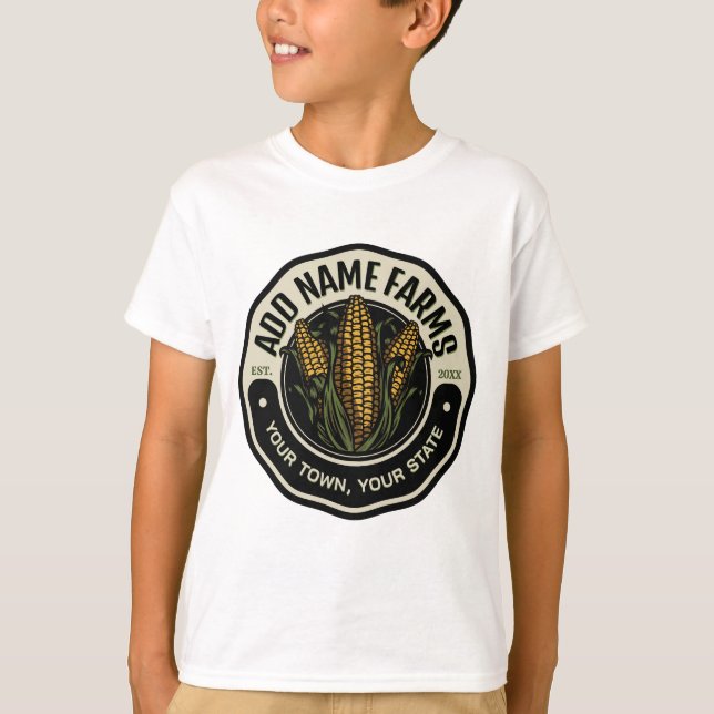 Personalized NAME Sweet Corn Garden Farm Farmer T-Shirt (Front)