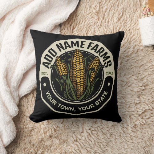 Personalized NAME Sweet Corn Garden Farm Farmer Throw Pillow