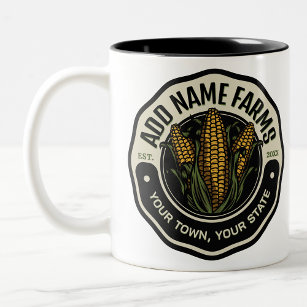 Personalized NAME Sweet Corn Garden Farm Farmer  Two-Tone Coffee Mug