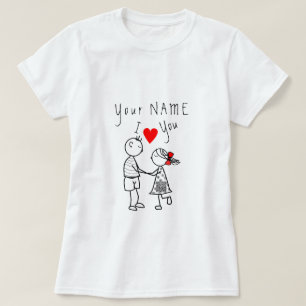 Personalized Name T-Shirt Love Gift Add Your Name