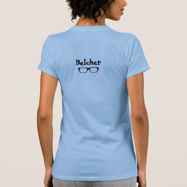 Personalized Name Tag & Hipster Glasses T-Shirt (Back)