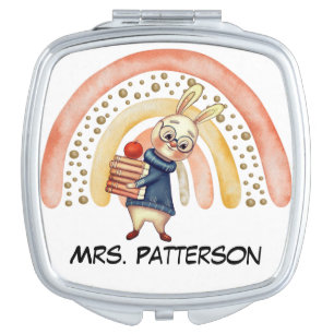 Personalized Name Teacher Gift Compact Mirror Cute