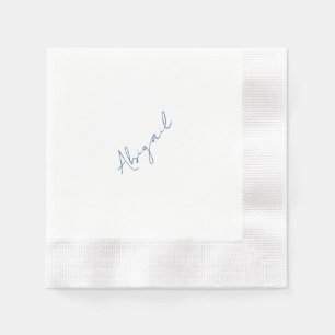 Personalized Name Teal Bridal Shower Coined Napkins