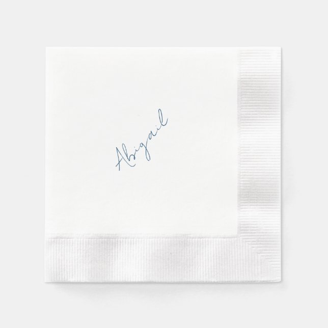 Personalized Name Teal Bridal Shower Coined  Napkins (Front)