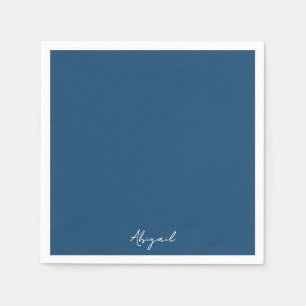 Personalized Name Teal Bridal Shower Napkins