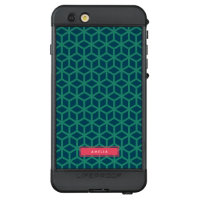 Personalized Name Teal Geometric LifeProof NÜÜD iPhone 6s Plus Case