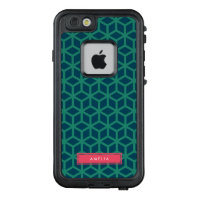 Personalized Name Teal Geometric Pattern LifeProof FRĒ iPhone 6/6s Case