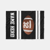 Personalized Name Team Colors Black Football Fleece Blanket (Front (Horizontal))