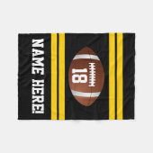 Personalized Name Team Colors Black/Gold Football Fleece Blanket (Front (Horizontal))
