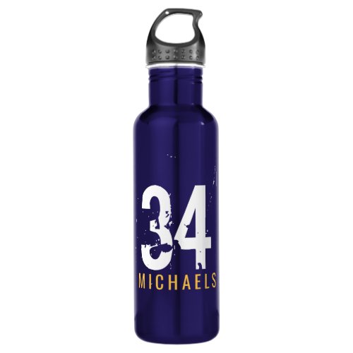 Personalized Name Team Player Number Custom Colors Stainless Steel Water Bottle