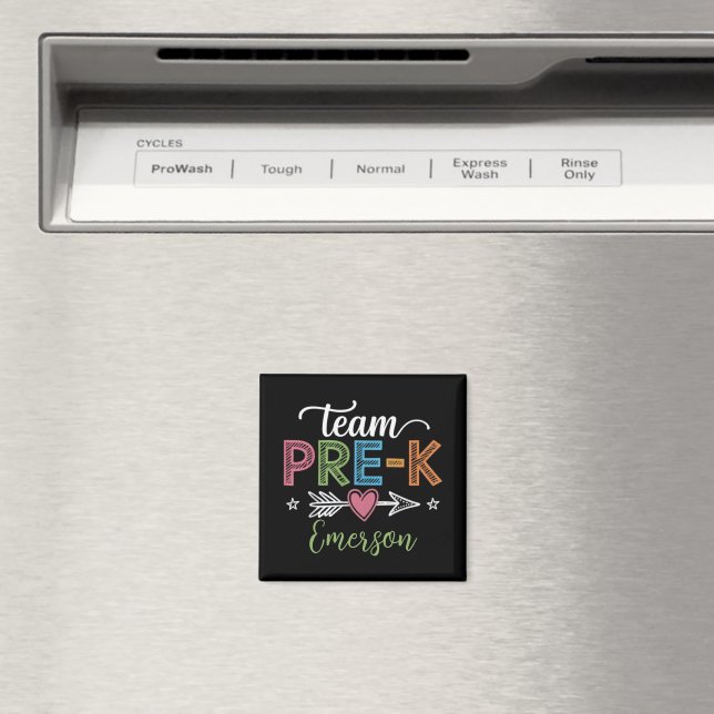 Personalized Name Team Pre-K PreSchool Teacher  Magnet (In Situ (Dishwasher))