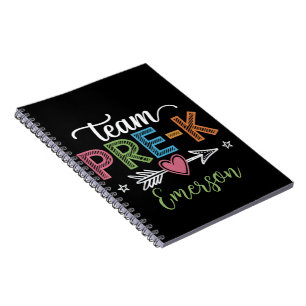 Personalized Name Team Pre-K PreSchool Teacher  Notebook