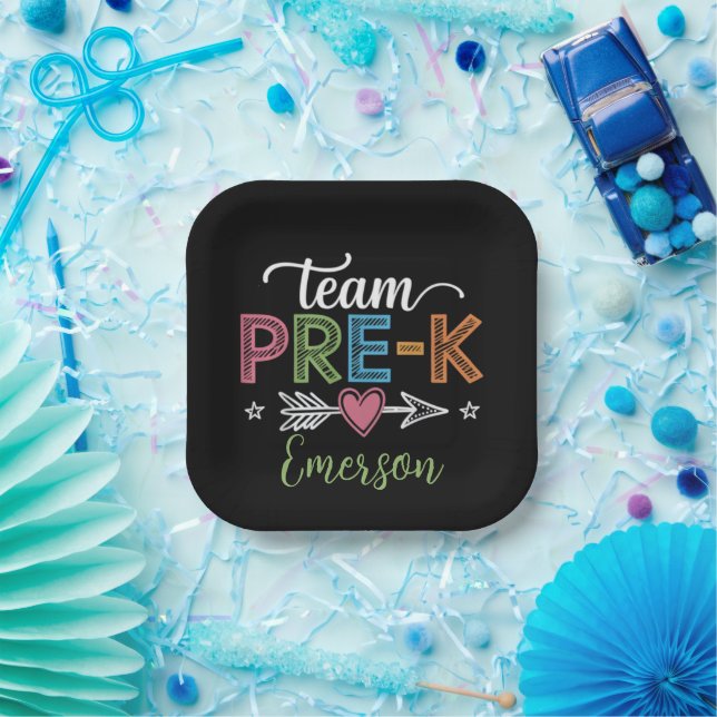 Personalized Name Team Pre-K PreSchool Teacher  Paper Plates (Party)