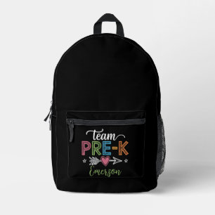 Personalized Name Team Pre-K PreSchool Teacher  Printed Backpack