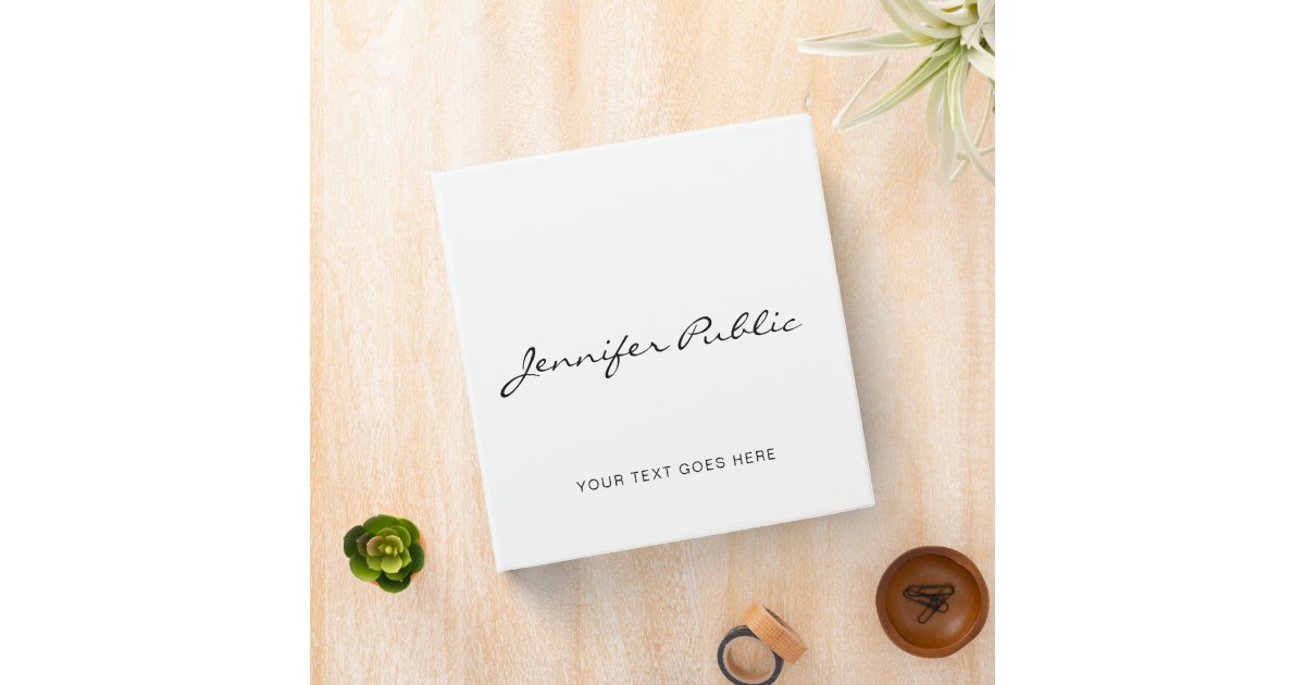 Adding Letters To Names Personalized Name Template Add Script Text Logo 3 Ring Binder | Zazzle