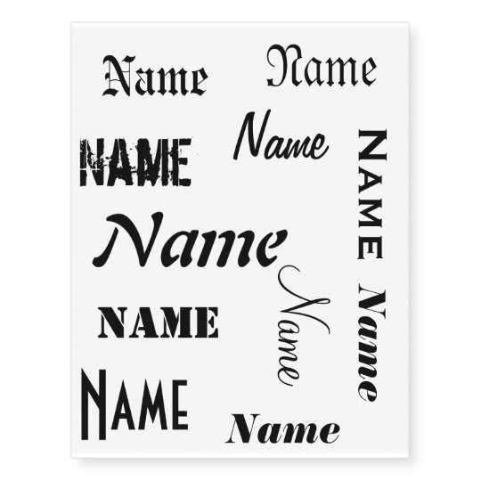 Personalized Name Temporary Tattoos