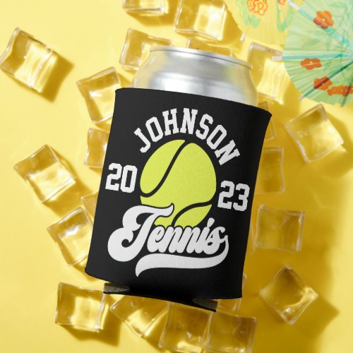 Personalized NAME Tennis Player Racket Ball Court Can Cooler