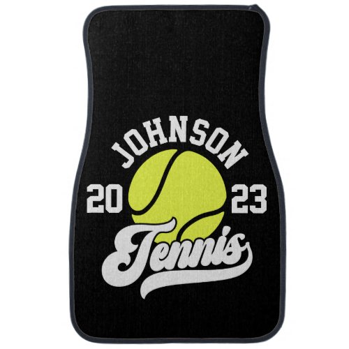 Personalized NAME Tennis Player Racket Ball Court Car Floor Mat