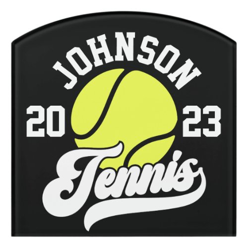 Personalized NAME Tennis Player Racket Ball Court Door Sign