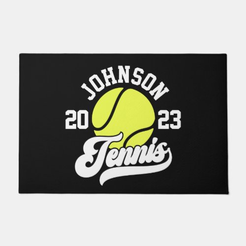 Personalized NAME Tennis Player Racket Ball Court Doormat