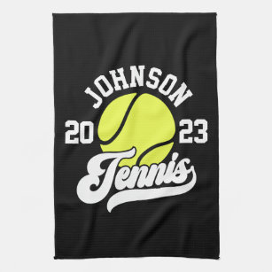 Personalized NAME Tennis Player Racket Ball Court Kitchen Towel