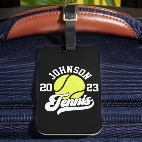 Personalized NAME Tennis Player Racket Ball Court Luggage Tag