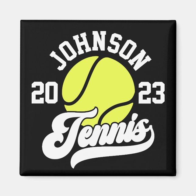 Personalized NAME Tennis Player Racket Ball Court Magnet (Front)