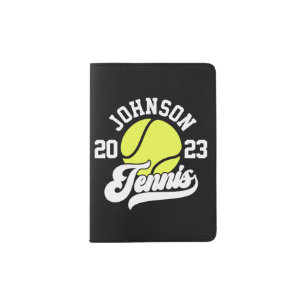 Personalized NAME Tennis Player Racket Ball Court Passport Holder