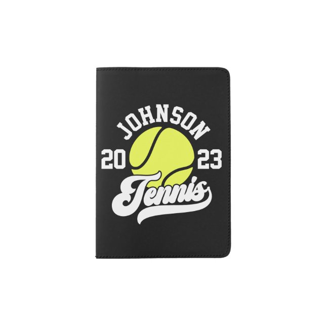 Personalized NAME Tennis Player Racket Ball Court Passport Holder (Front)