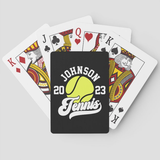 Personalized NAME Tennis Player Racket Ball Court Poker Cards (Back)