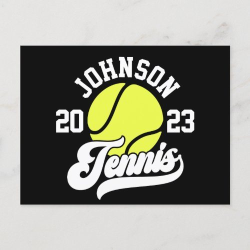 Personalized NAME Tennis Player Racket Ball Court Postcard