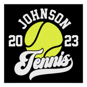 Personalized NAME Tennis Player Racket Ball Court Poster