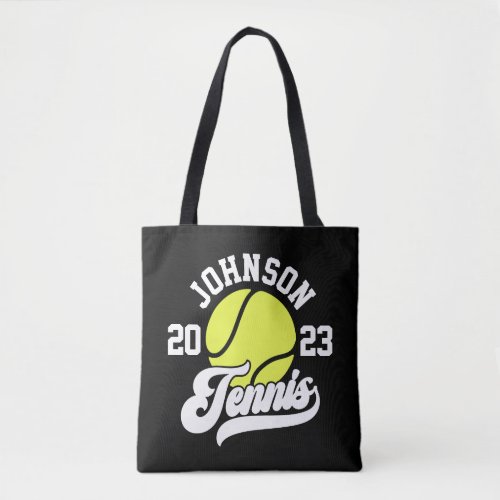 Personalized NAME Tennis Player Racket Ball Court Tote Bag