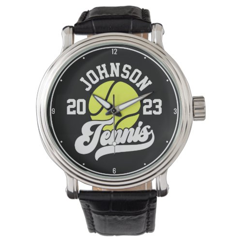 Personalized NAME Tennis Player Racket Ball Court Watch