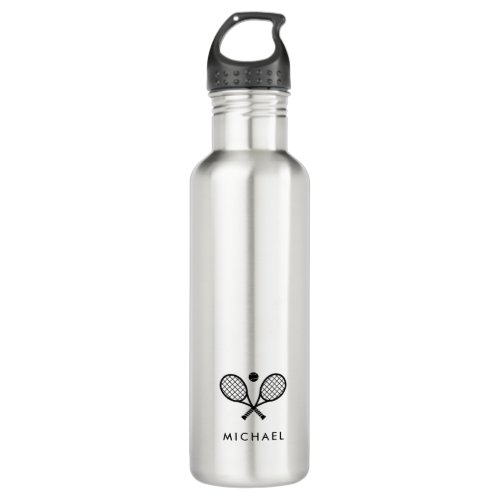 Personalized Name Tennis Player Stainless Steel Water Bottle