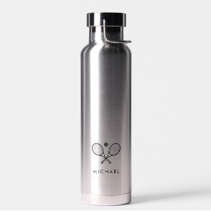 Personalized Name Tennis Player Water Bottle