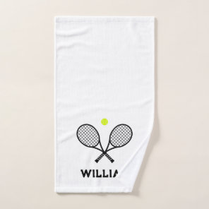 Personalized Name Tennis White Hand Towel