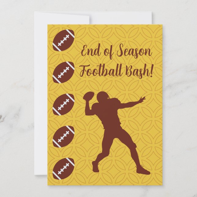 Personalized Name Text Event Sport Football Party Invitation (Front)