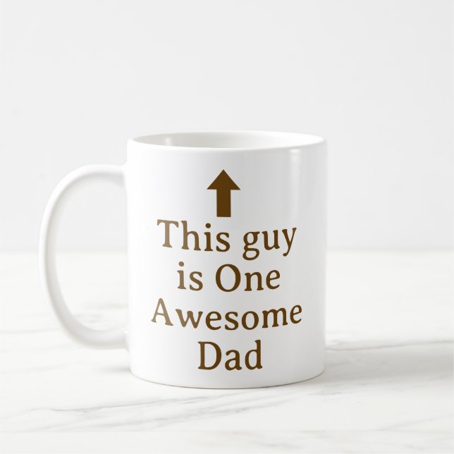 PERSONALIZED NAME & TEXT FUNNY SIMPLE STYLISH DAD COFFEE MUG (Left)