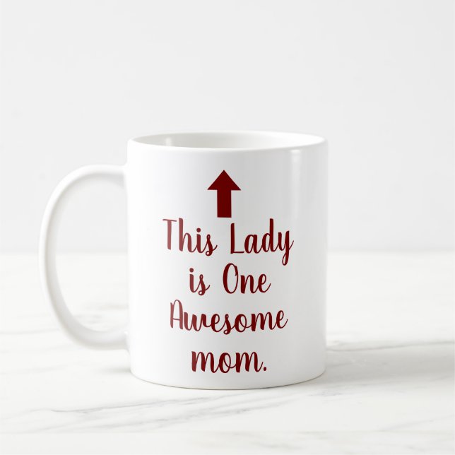PERSONALIZED NAME & TEXT FUNNY SIMPLE STYLISH MOM COFFEE MUG (Left)