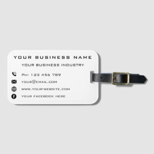 Personalized Name Text Info Business Luggage Tag