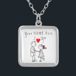 Personalized Name Text Necklace Gift Couple Love<br><div class="desc">I Love You - Custom Name / Text - Romantic Love Gift - Choose your favorite colors / Add Name Of Your LOVE !</div>
