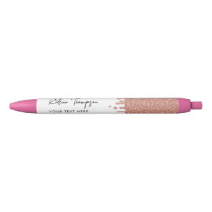 Personalized Name & Text Rose Gold Glitter Pen