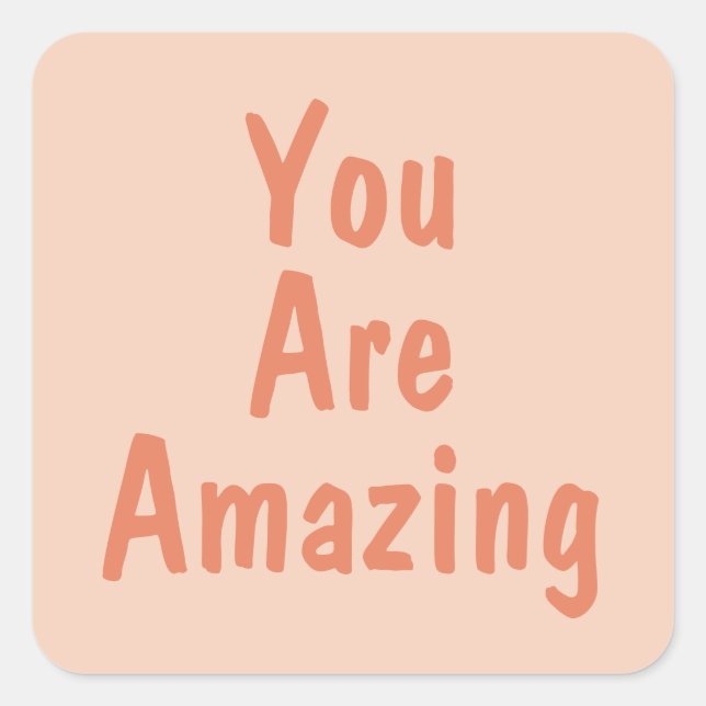 PERSONALIZED NAME & TEXT SIMPLE STYLISH MODERN  SQUARE STICKER (Front)