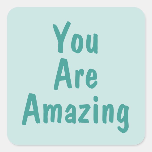 PERSONALIZED NAME & TEXT SIMPLE STYLISH MODERN  SQUARE STICKER (Front)