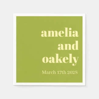 PERSONALIZED NAME & TEXT SIMPLE STYLISH WEDDING NAPKINS