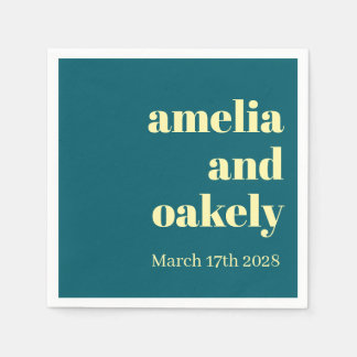 PERSONALIZED NAME & TEXT SIMPLE STYLISH WEDDING NAPKINS