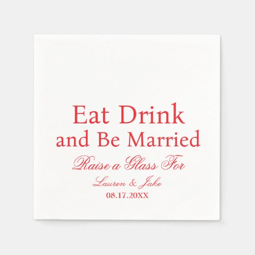 PERSONALIZED NAME &amp; TEXT SIMPLE STYLISH WEDDING NAPKINS